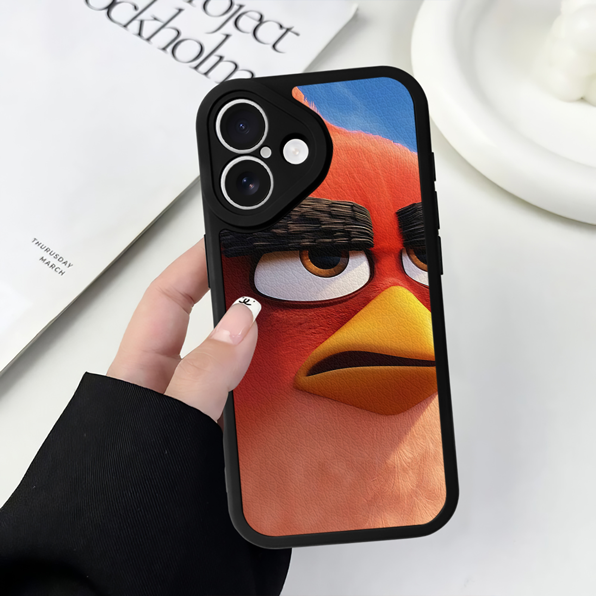 （画像用） Angry Birds アングリーバード 【iPhone 16シリーズ対応】シリコンスマホケース（レザー調） 材質：シリコン